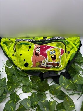 SpongeBob Squarepants Neon Yellow Clear Waist Bag with SpongeBob & Patrick